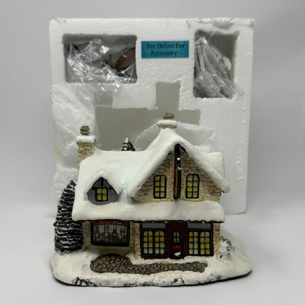 Hawthorne Village Santa's Workshop Toys Christmas Village House White Snow